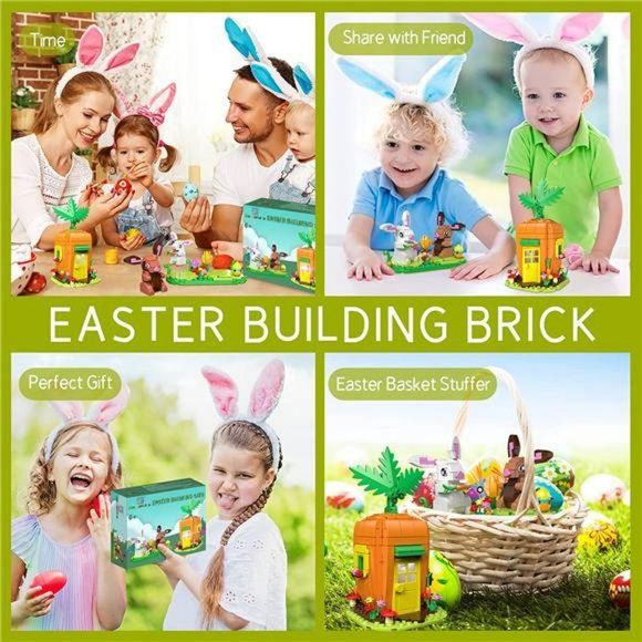 Easter Bunny’s Carrot House and Easter Rabbits Building sets for Kids Ages 6+ - Picture 4 of 6